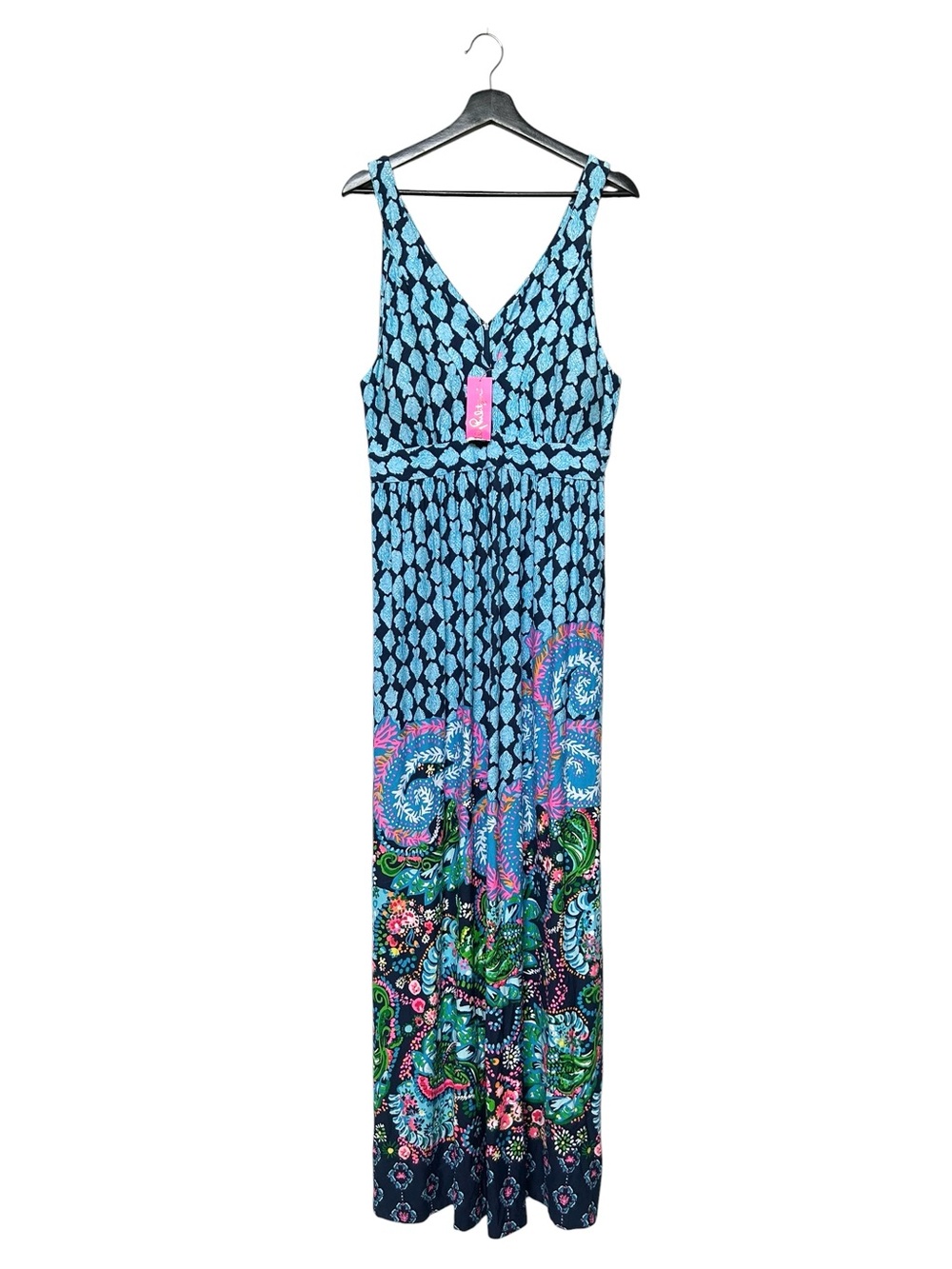 NWT Lilly Pulitzer Georgina Maxi Dress Size 14 Ride The Wave Engineer